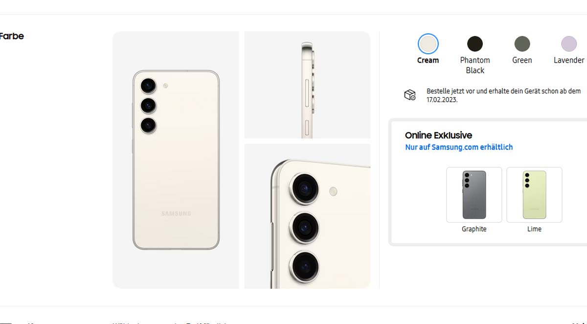 Galaxy S23 Farben: Diese Optionen habt ihr